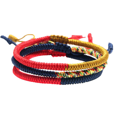 3-Piece Tibetan Buddhist Lucky Rope Bracelet Set
